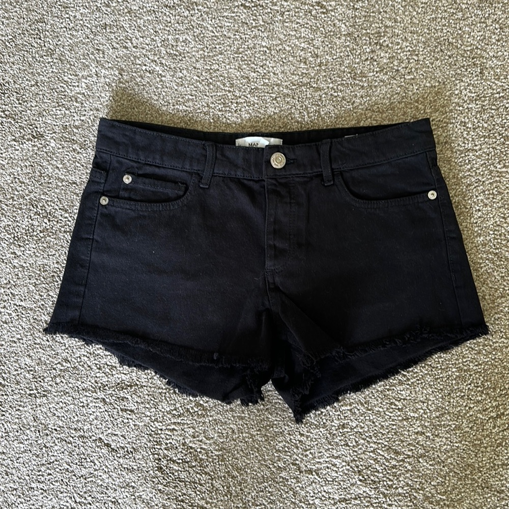 Black jeans shorts